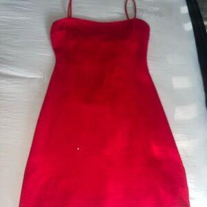 Lulu's Strapless Red Dress